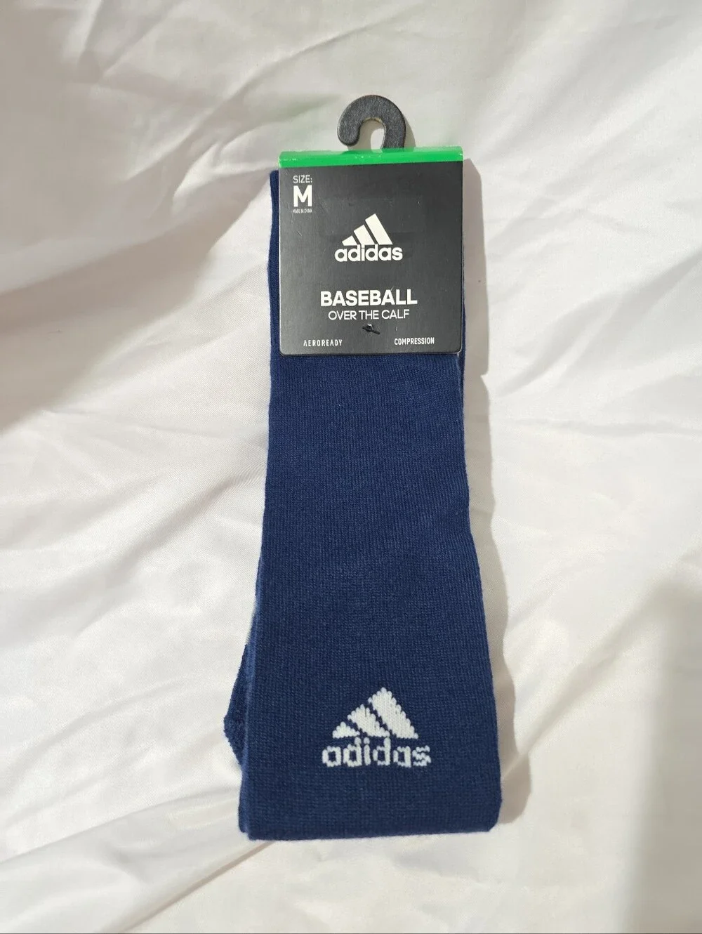 NWT Adidas Aeroready Men Baseball Over The Calf Compression Socks Blue Medium